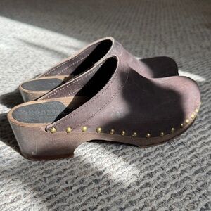 Elegant Brown Studded Mules